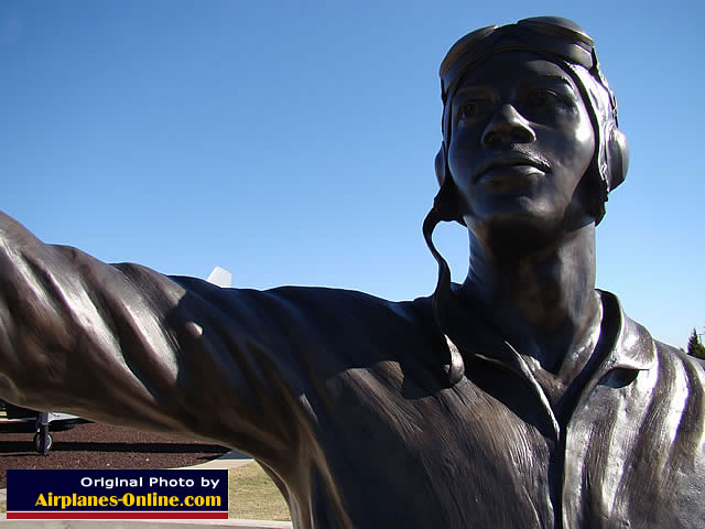 Sculpture of Charles B. Hall, a Tuskegee Airman, at Tinker Air Force Base, Oklahoma City