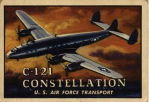 C-121 Constellation from the Topps Wings Friend or Foe Trading Card Series