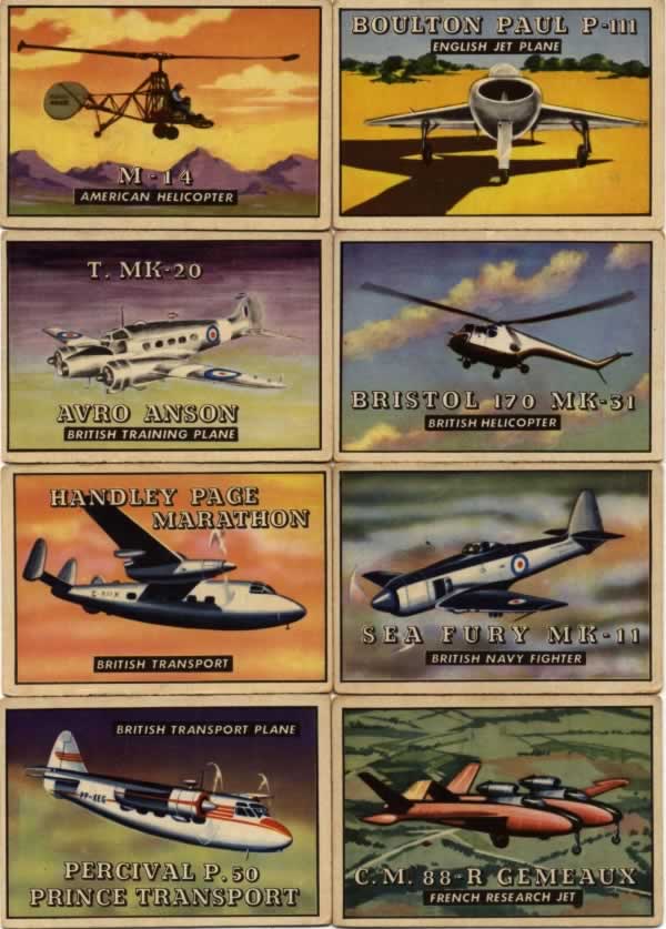 TOPPS Wings Airplane Trading Cards - Group 9 - Cards 162, 165,167,169, 172, 173, 174, 182