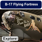 B-17 Flying Fortress history, development, specifications, deployment during World War II, photos and list of surviving aircraft