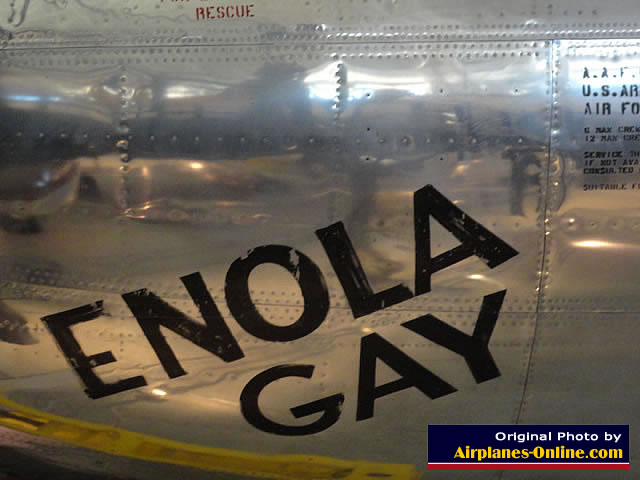 Close-up view of B-29 "Enola Gay" nose art