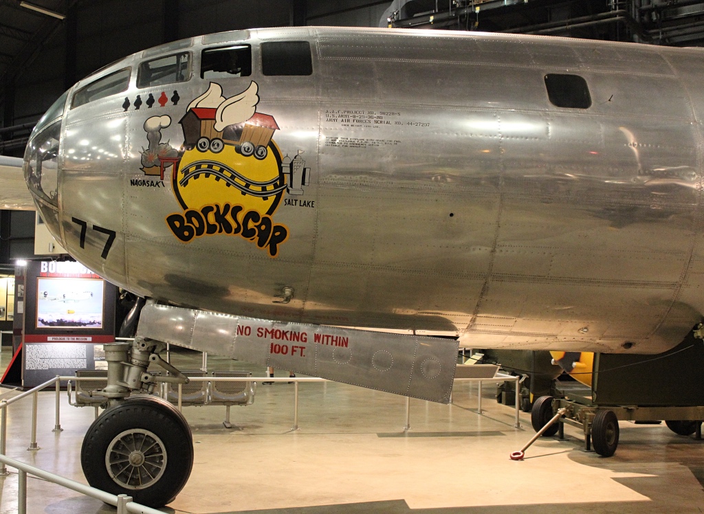 B-29 "Bockscar" ... dropped the second atomic bomb on Japan on August 9, 1945. Now on display at the Air Force Museum in Dayton, OH