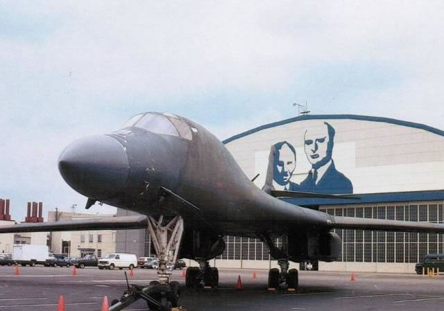 Historic postcard of the United States Air Force Museum with B-2 Lancer
