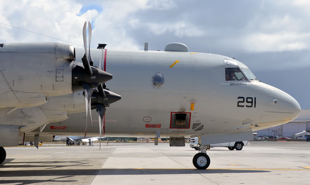 U.S. Navy P-3C Orion 291 parked on the taxiway