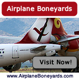 Active airliner boneyards of today and military airplane boneyards after World War II ... maps, photographs, tours and more ... visit there now!